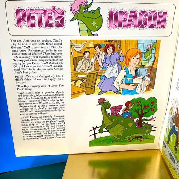 WALT DISNEY PETE’S DRAGON VTG 1977 DISNEYLAND STORYTELLER VINYL RECORD & BOOK - Picture 6 of 16